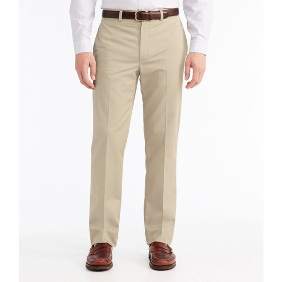 NWT Mens 36x30.5 LL Bean Classic Fit Plain Front Wrinkle-Free Dress Chino Pants - Picture 2 of 6
